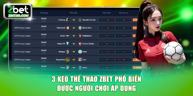 3 loại kèo thể thao ZBET phổ biến thường được người chơi áp dụng
